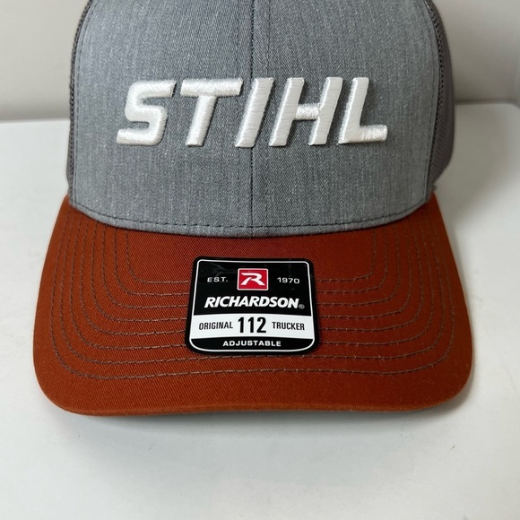 Brand New STIHL Gray and Brown Richardson Trucker Hat - Picture 3 of 7